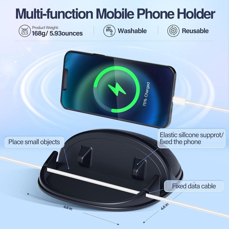 Loncaster 2 Pack Dashboard Car Phone Holder Mount, Universal Cell Phone Cradle, Ultra Stable Slip-Free Hands-Free Car Accessories Compatible with Most Smartphones and  GPS - Image 5