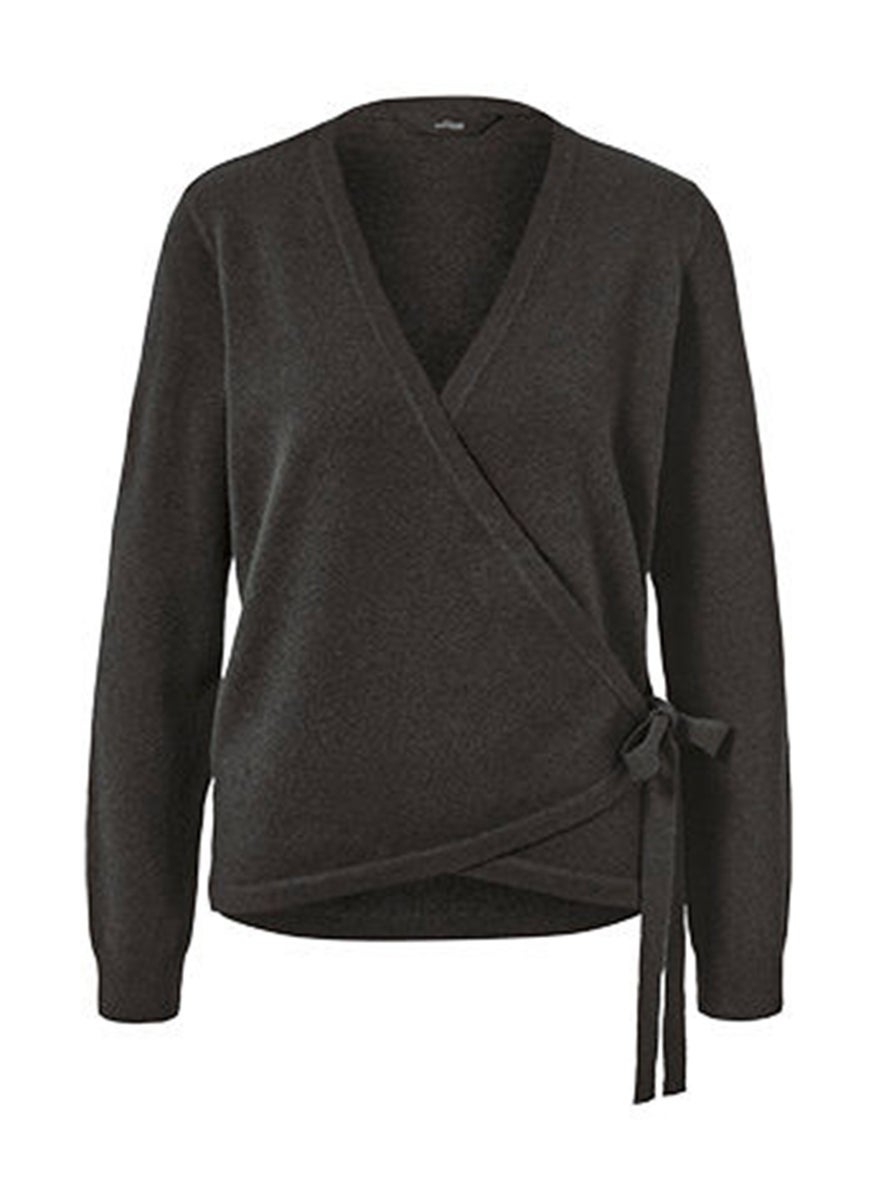 Tchibo Women V-Neck Long Sleeve Cardigan, Grey  - Image 3