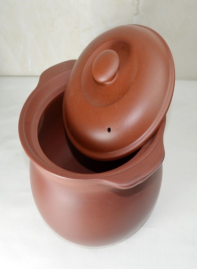 ZHCHSH Casserole Clay Hot Pot 2000ml Cooking Serving Soup Simmered Stewed Red Yixing Unglazed Lid Jar(Clay 68oz) - Image 5