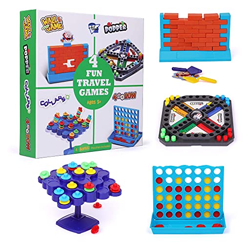 Point Games Travel Games 4in1 Airplane Travel Essentials Road Trip Essentials Kids Fun Games Easy Storage  Travel Friendly Critical Thinking and Brain Development Skills - Image 1