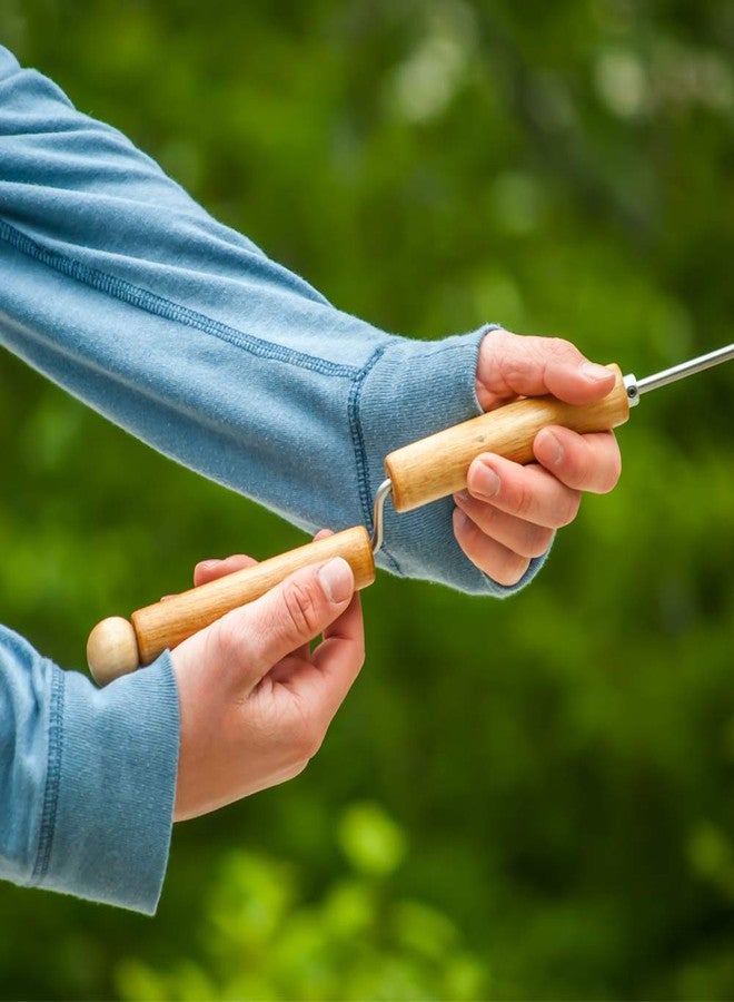 Wolf 'em Wolf'em 2-in-1 Roasting Stick for Marshmallow and Campfire Pie with Easy Spin Handles (Set of 2) - Image 5