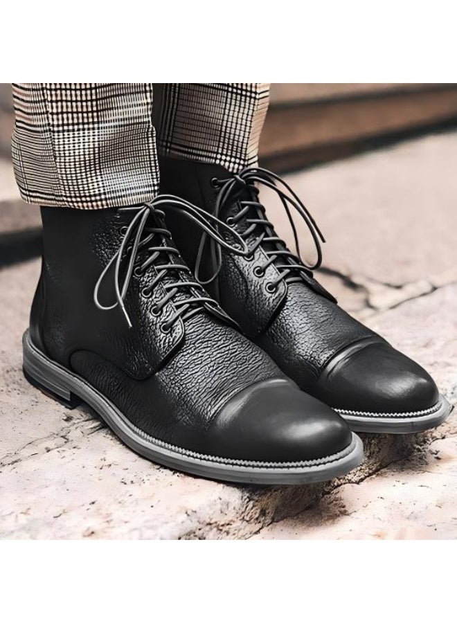 3 Pairs Waxed Round Oxford Shoe Laces, 90CM/35.43'' Thin Cotton Shoelaces, Formal Business Shoe Strings for Men Dress Shoes for Hiking Sporting Running (Black) - Image 5