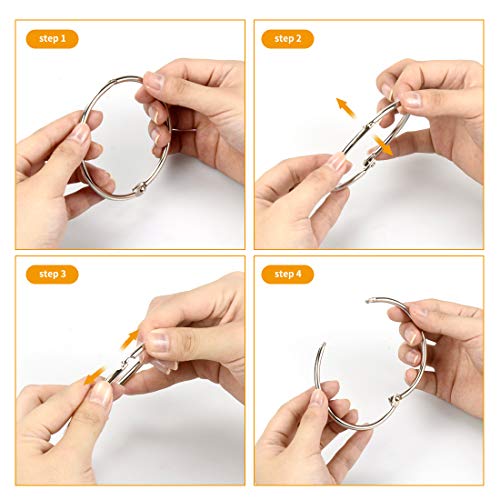 Simetufy 3 Inch Binder Rings, 24 Pcs Metal Office Shcool Notebook Rings Bluk, Large - Image 5