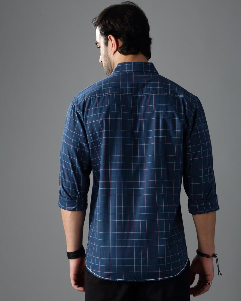 British Club Checked Print Slim Fit Long Sleeve Shirt - Image 4