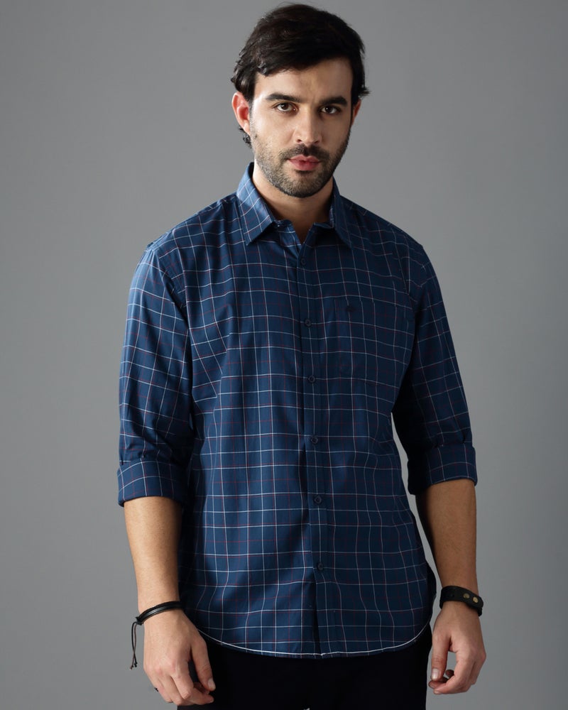 British Club Checked Print Slim Fit Long Sleeve Shirt - Image 2