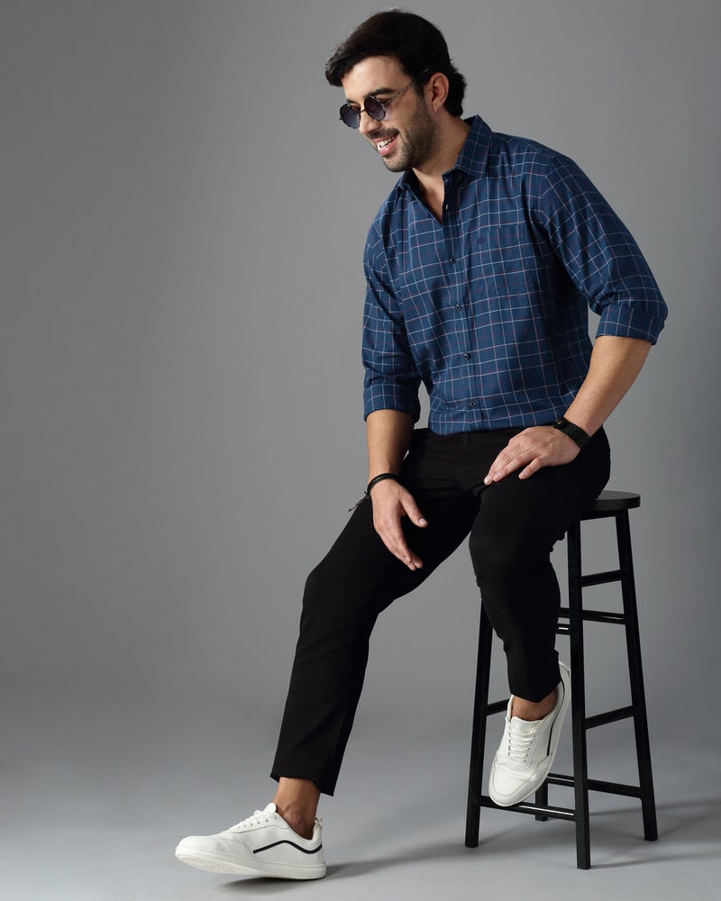 British Club Checked Print Slim Fit Long Sleeve Shirt - Image 5