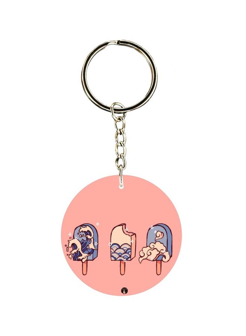 Ice Cream Printed Single Sided Keychain