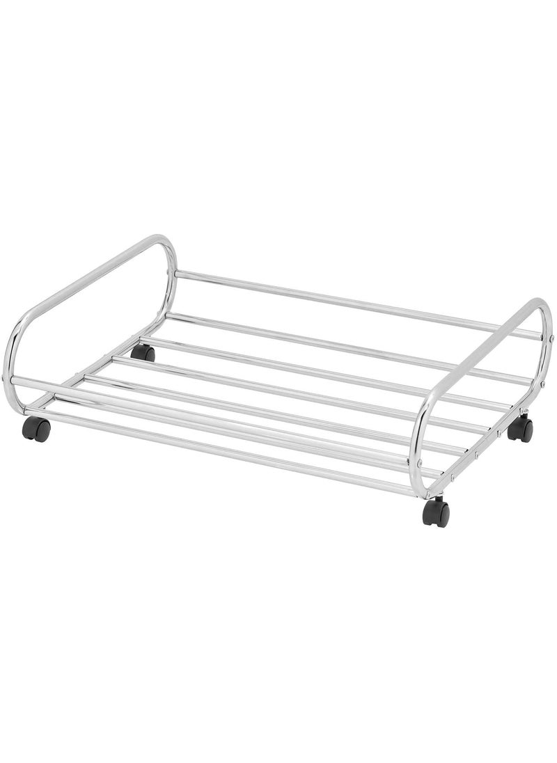 Generic Indian Decor 45896 Rolling Stainless Steel Bedroom Under Bed Space Saving Storage 24Inch Organizer Cart with Rotating Caster Wheels  - Image 3