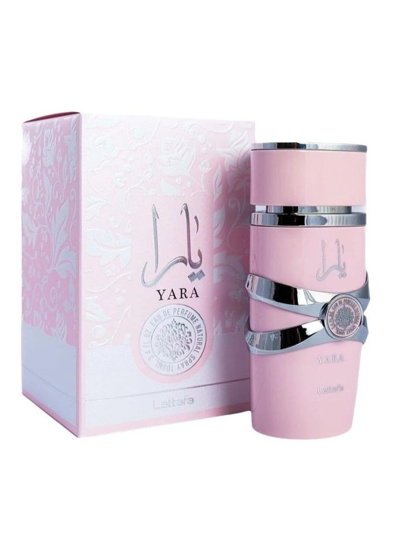 Yara Eau De Parfum 100ML by Lattafa | Long Lasting Floral Fruity Gourmand Fragrance for Women - Image 1