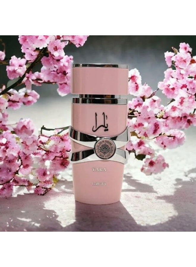 Yara Eau De Parfum 100ML by Lattafa | Long Lasting Floral Fruity Gourmand Fragrance for Women - Image 2