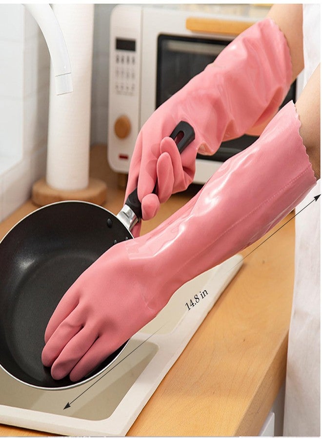 KAQ PVC Rubber Gloves with Cotton Lined: Anti-Slip Dishwashing Gloves 3 Pairs for Kitchen Washing Dishes - Heavy Duty Household for Working Painting Pet Care Handling Chemicals - Image 4
