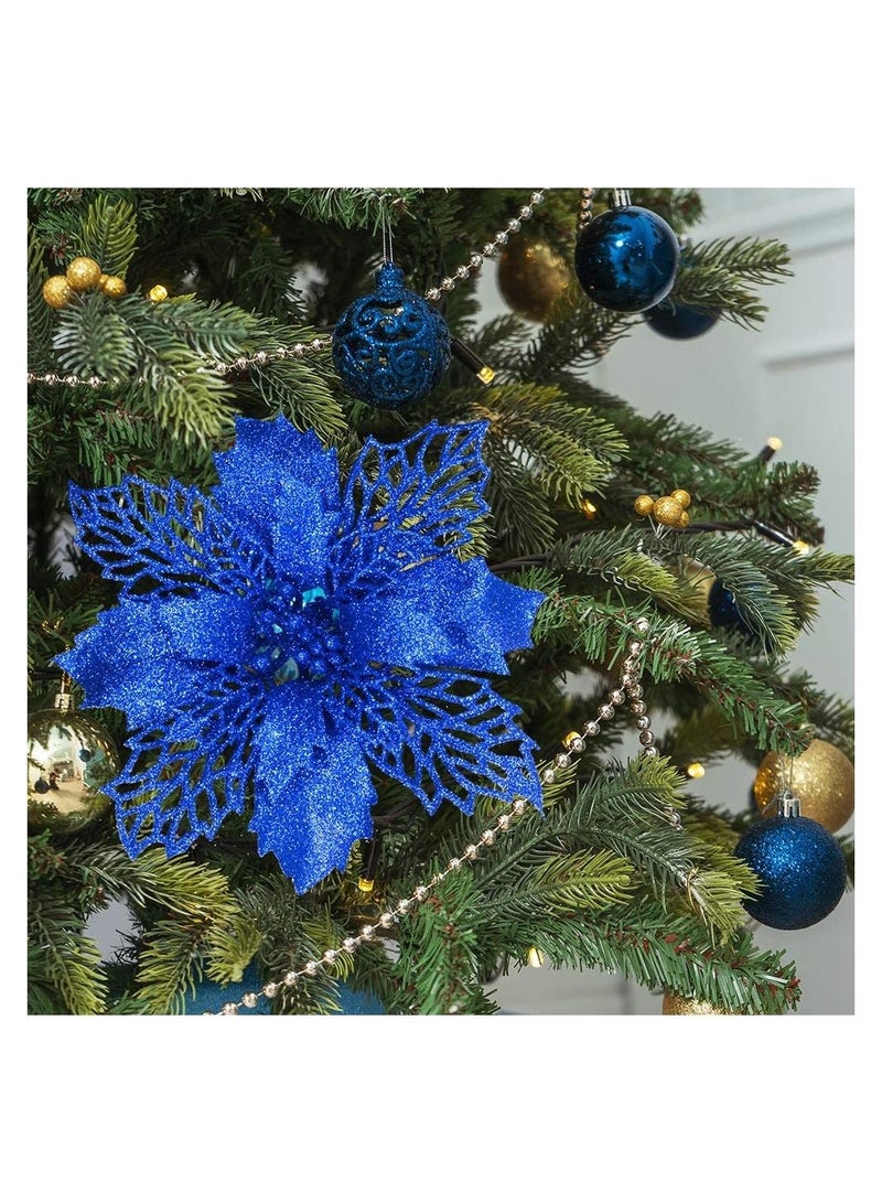 ACLIX 3-Piece Glitter Christmas Hollow Flower Golden 20 x 10 x 20cm Gold/Red/Blue - Image 4