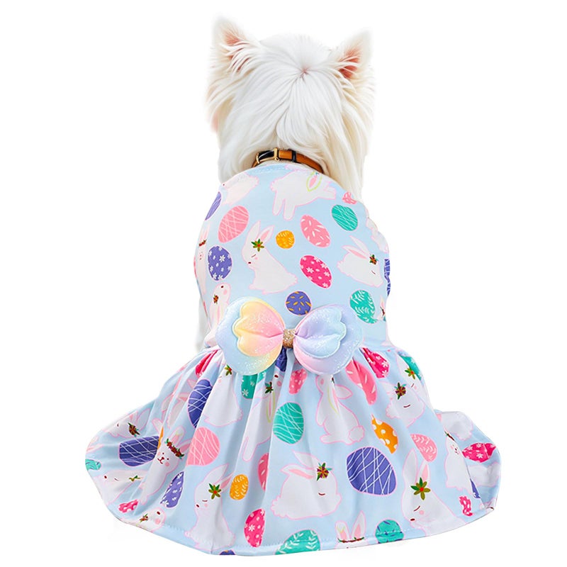 Habbiful Pet Dog Easter Outfit, Egg Bunny Carrot Purple Dog Dress Spring Summer Pet Doggie Apparel for Dogs Cats Gifts, M - Image 1