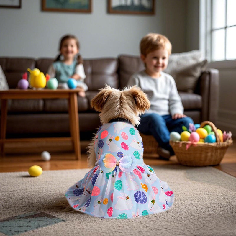 Habbiful Pet Dog Easter Outfit, Egg Bunny Carrot Purple Dog Dress Spring Summer Pet Doggie Apparel for Dogs Cats Gifts, M - Image 4