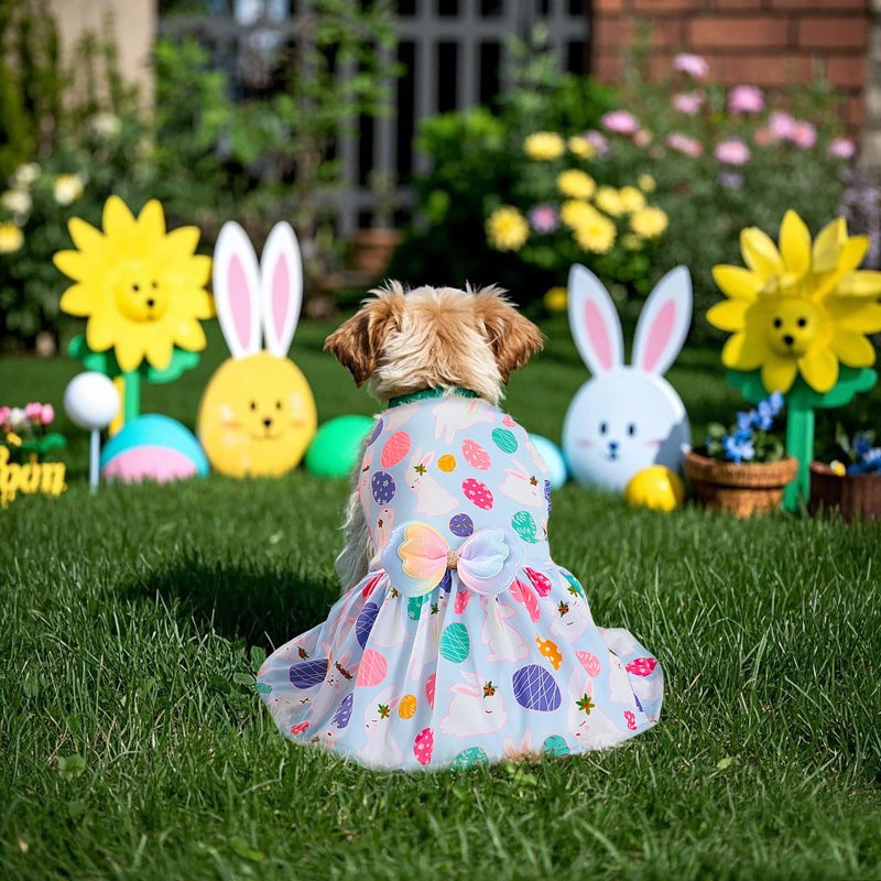 Habbiful Pet Dog Easter Outfit, Egg Bunny Carrot Purple Dog Dress Spring Summer Pet Doggie Apparel for Dogs Cats Gifts, M - Image 2
