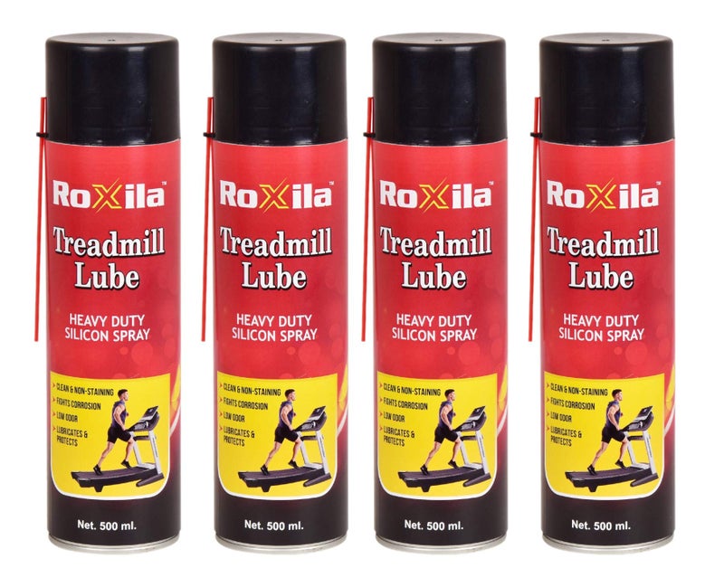 Roxila® Pure Silicone Treadmill Lubricant Spray 500ml Each | Heavy Duty Belt Lubricant | High Viscosity Silicone Oil | Reduces Noise & Friction | Extends Motor & Belt Life | (Pack of 4) - Image 1