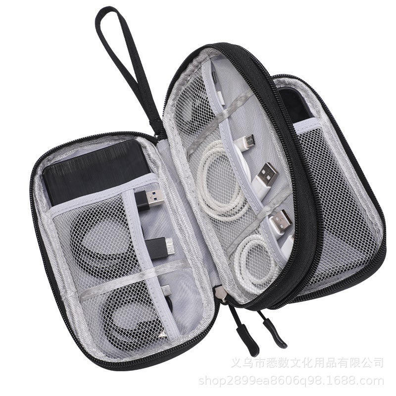 Travel Double-Layer Data Cable Storage Bag Multi-Functional Digital Bag Storage Bag Travel Passport Bag Sale - Image 5