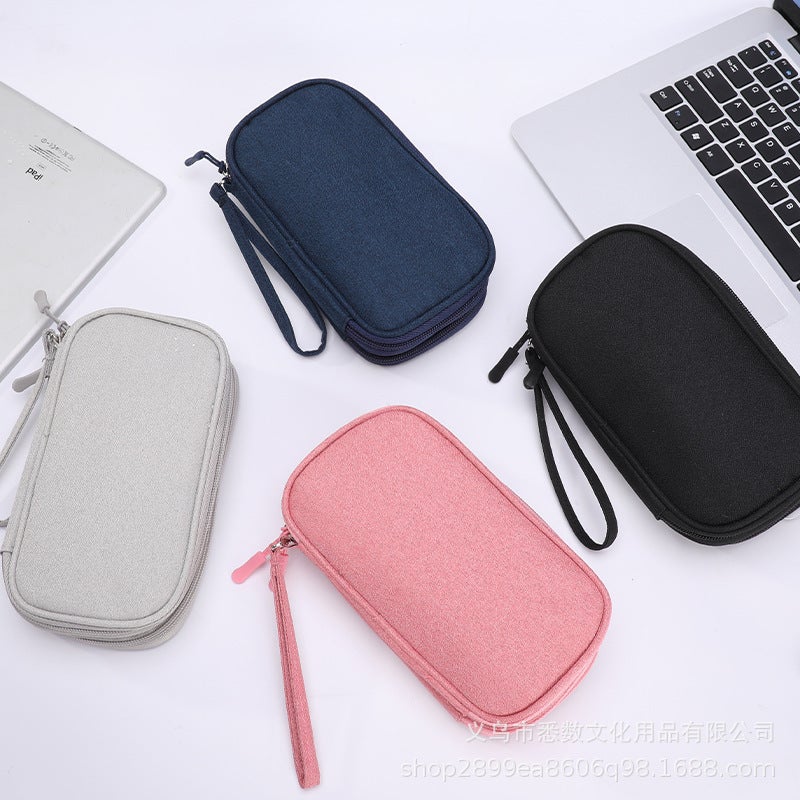 Travel Double-Layer Data Cable Storage Bag Multi-Functional Digital Bag Storage Bag Travel Passport Bag Sale - Image 2