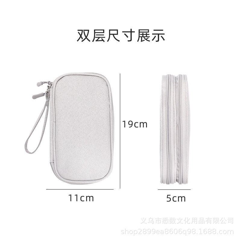 Travel Double-Layer Data Cable Storage Bag Multi-Functional Digital Bag Storage Bag Travel Passport Bag Sale - Image 3