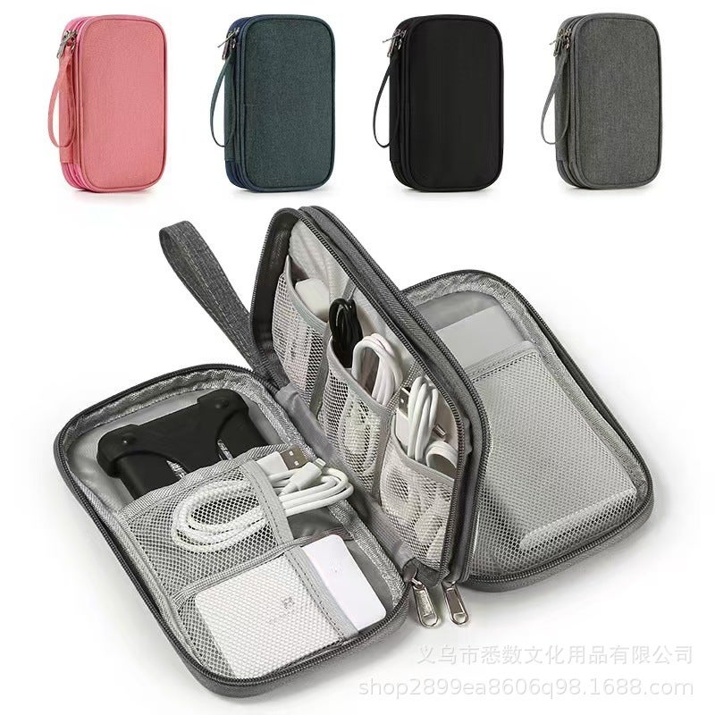 Travel Double-Layer Data Cable Storage Bag Multi-Functional Digital Bag Storage Bag Travel Passport Bag Sale - Image 1