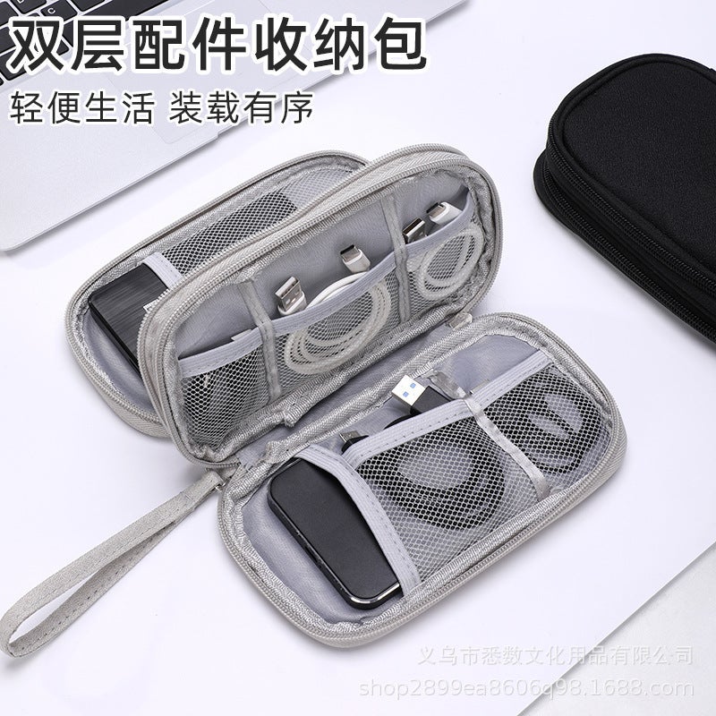 Travel Double-Layer Data Cable Storage Bag Multi-Functional Digital Bag Storage Bag Travel Passport Bag Sale - Image 4