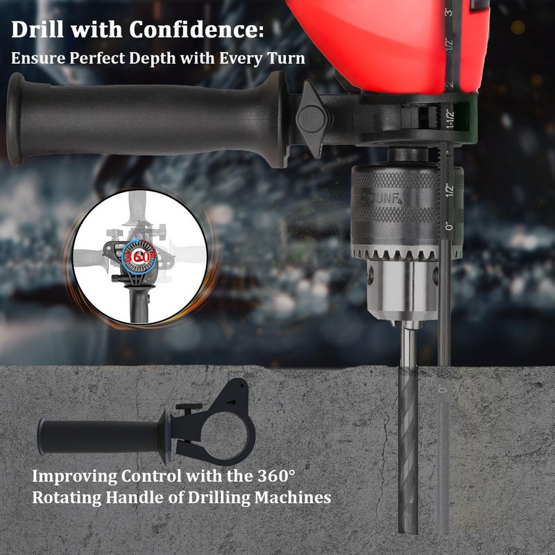iBELL Impact Drill ID13-23, 750W, Copper Armature, Chuck 13mm manual, 0-2300 RPM, 2 mode selector, Forward/Reverse with variable speed - Image 4