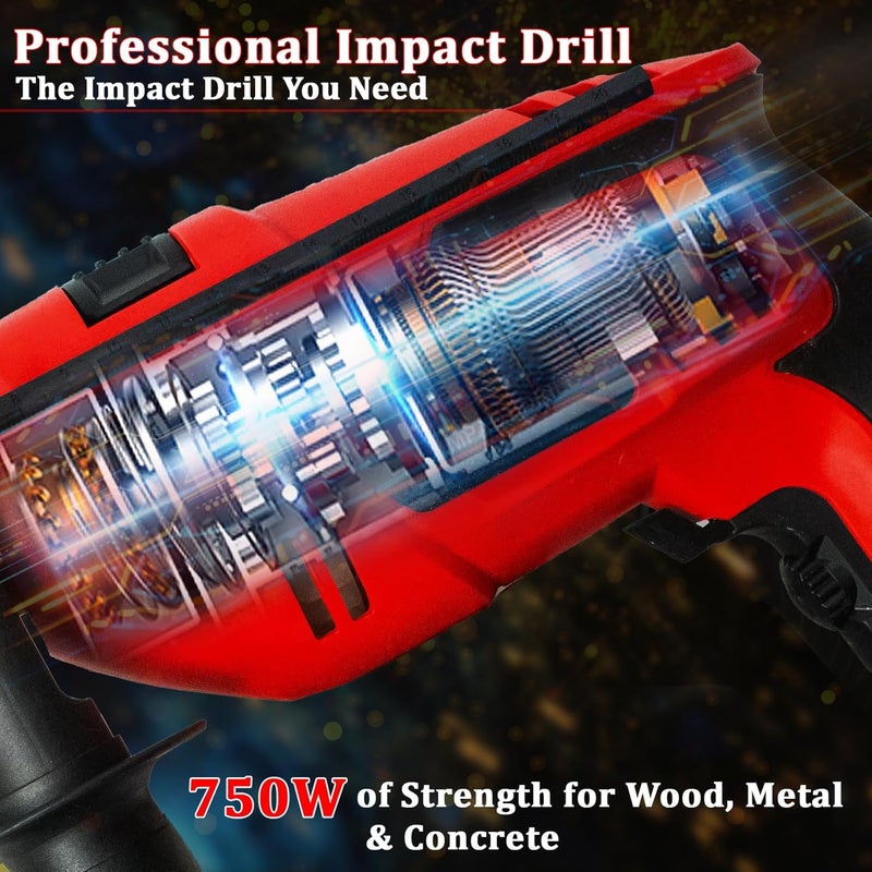 iBELL Impact Drill ID13-23, 750W, Copper Armature, Chuck 13mm manual, 0-2300 RPM, 2 mode selector, Forward/Reverse with variable speed - Image 2