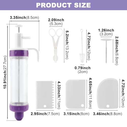 ELEGICKLIP Donut Filler Injector, Cupcake Filler Tool Piping Kit, with 7 Icing Nozzles, 3 Cream Scrapers Frosting Piping Nozzles Kits, for Cake Cookie Baking - Image 2