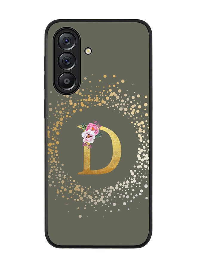 Stylizedd For Samsung Galaxy A36 5G Case,Slim fit Camera Protection, Shockproof Thin Phone cover  - Custom Monogram Floral - D  (Olive Green ) - Image 1