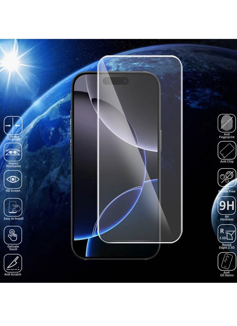 Techie - HD Tempered Glass Screen Protector for Apple iPhone 16 Pro max - Anti Reflection Anti Bubbles 9H Hardness 0.33 mm Rounded Edges Easy Installation - Image 1