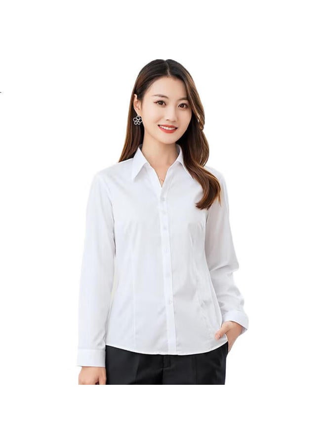 ROMON Luomeng Women'S Long-Sleeve Shirt, Spring And Autumn Formal Wear, Elegant Bank Work Uniform, Professional Attire, Slim-Fit Blouse - Image 3