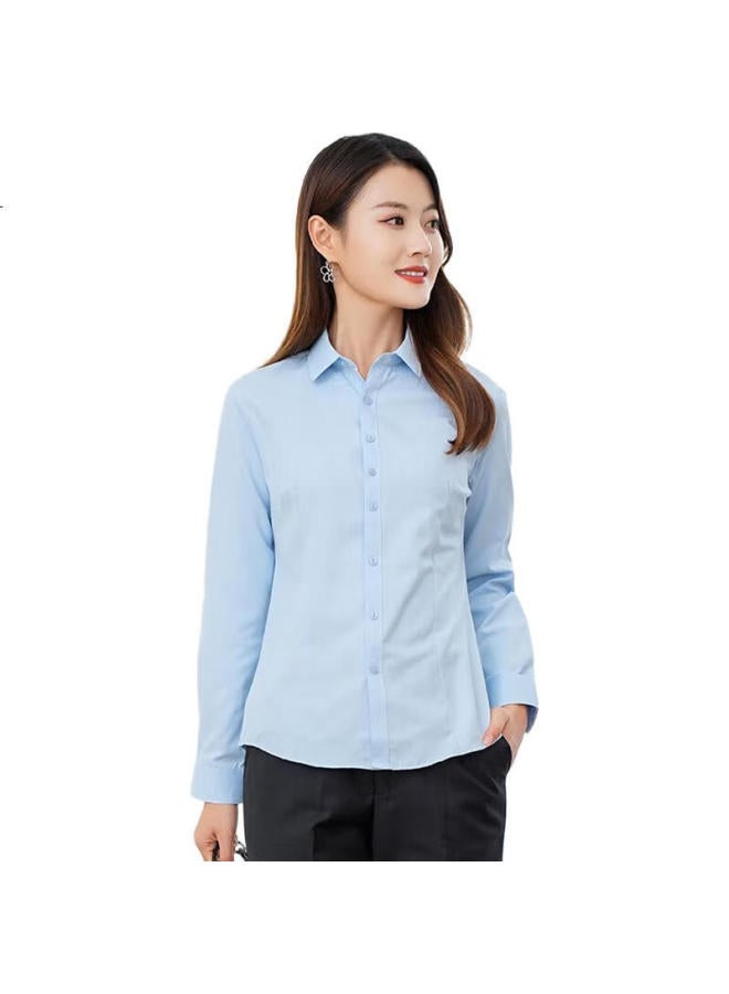 ROMON Luomeng Women'S Long-Sleeve Shirt, Spring And Autumn Formal Wear, Elegant Bank Work Uniform, Professional Attire, Slim-Fit Blouse - Image 1