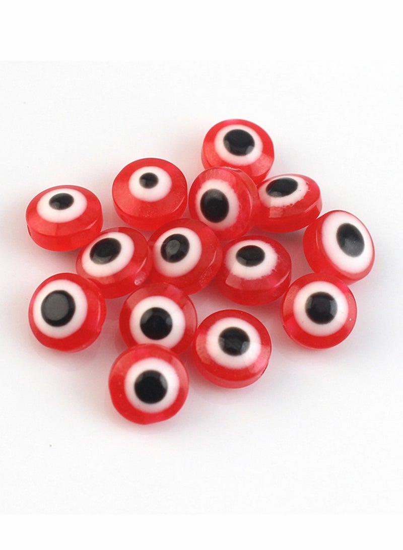Suntown Evil Eye Beads, Round Evil Eye Handmade Resin Beads, Charms Round Evil Eye Spacer Beads Handmade Beads for DIY Jewelry Bracelet Earring Necklace Craft Making, Red, 200 Pcs - Image 2