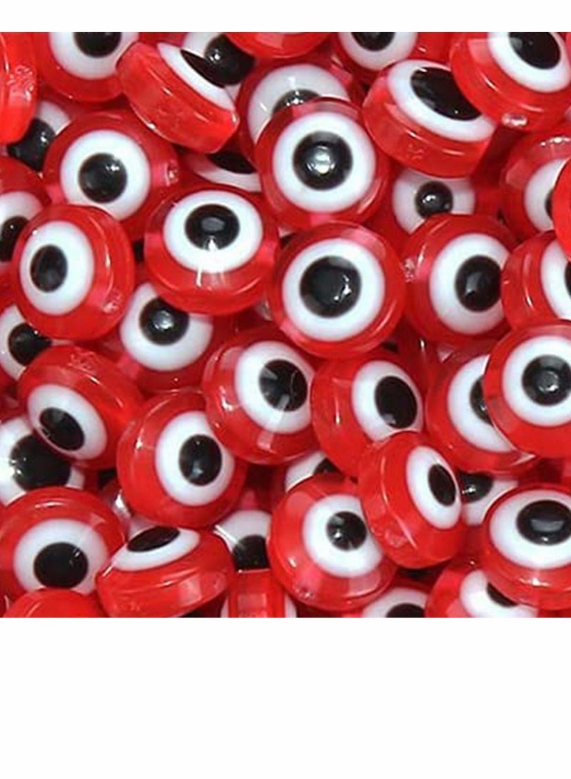 Suntown Evil Eye Beads, Round Evil Eye Handmade Resin Beads, Charms Round Evil Eye Spacer Beads Handmade Beads for DIY Jewelry Bracelet Earring Necklace Craft Making, Red, 200 Pcs - Image 4