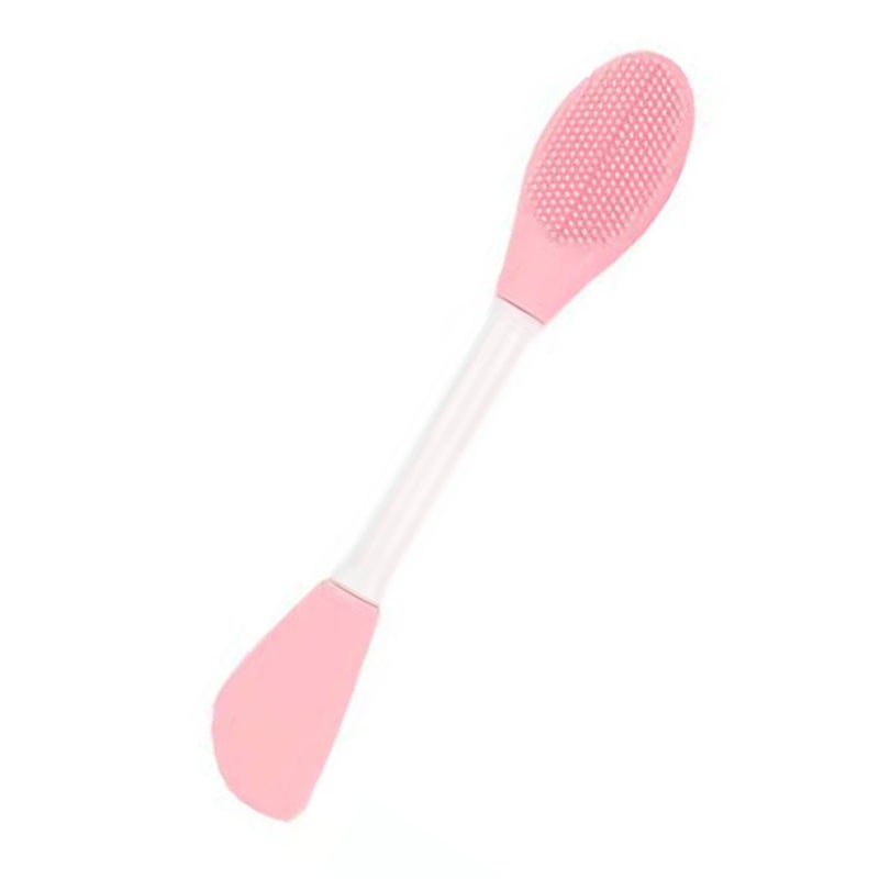 Double Ended Facial Mask Brush Soft Head Massaging Silicone Knife Shaped Facial Mask Brush Light Pink - Image 3