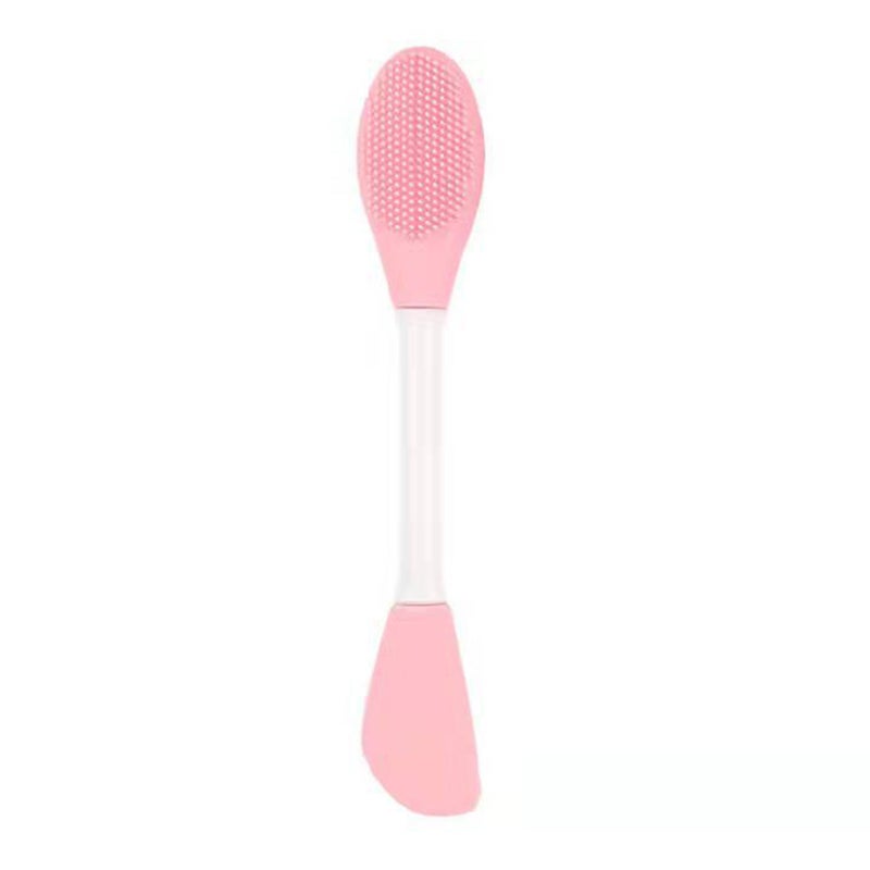 Double Ended Facial Mask Brush Soft Head Massaging Silicone Knife Shaped Facial Mask Brush Light Pink - Image 4
