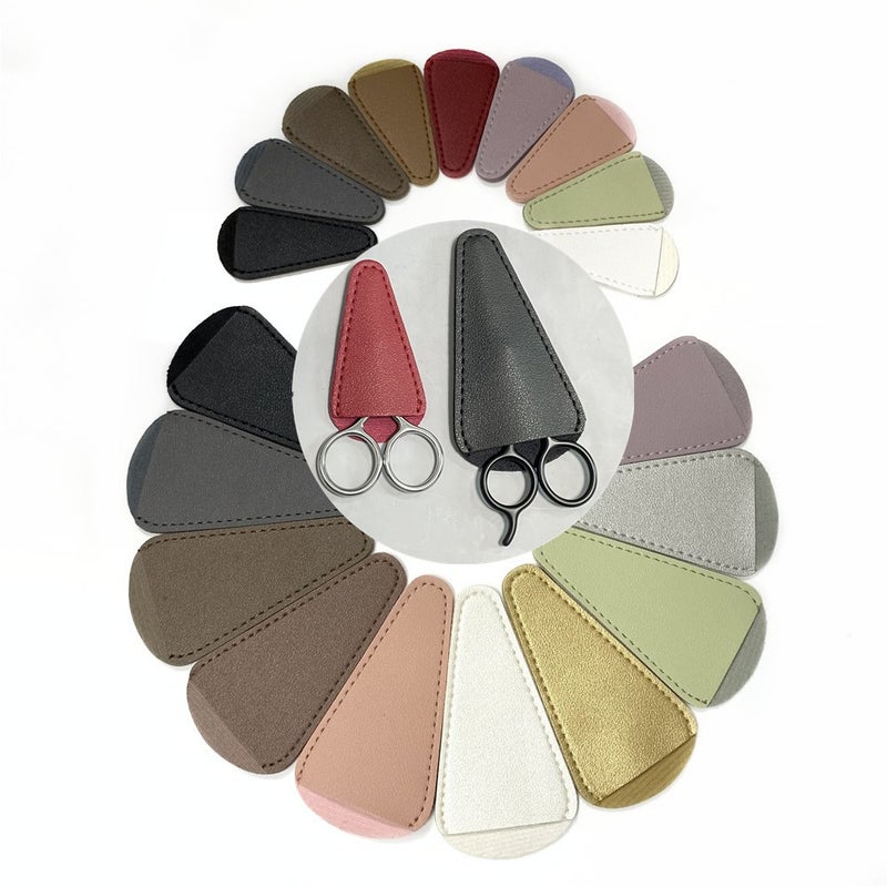 Fashion Beauty Cutters Large Small Size Protective Case Thickened Storage Case 12 Color Printable Logo Eyebrow Cutters Makeup Cutters Leather Case - Image 2