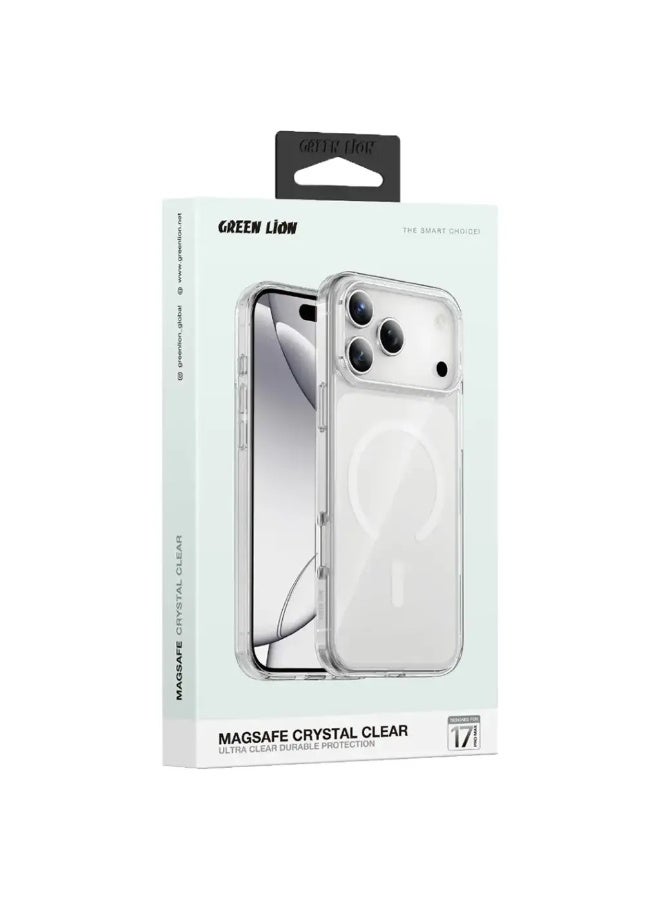 Green Lion MagSafe Crystal Clear Case for iPhone 17 Pro Max | Shockproof Transparent Cover | Anti-Yellow | Magnetic Wireless Charging Compatible - Image 1