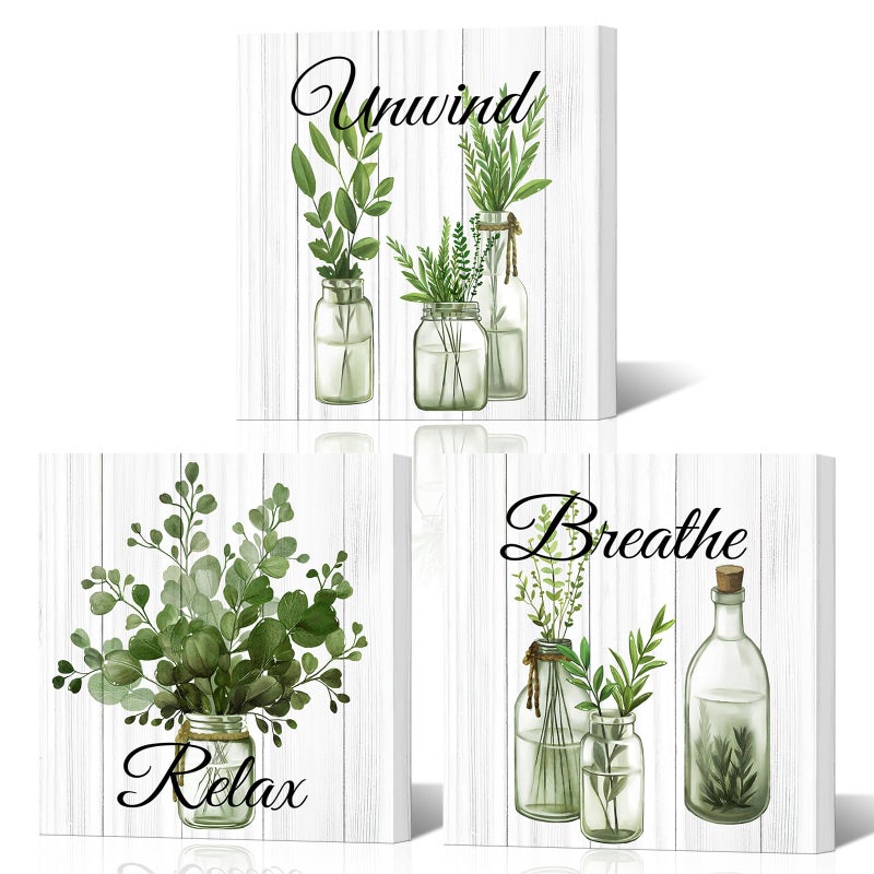 NutArtPic Sage Botanical Wall Art Eucalyptus Leaf Picture Sage Green Botanical Plants Paintings For Bathroom Living Room Bedroom Office (Sage Green) - Image 1
