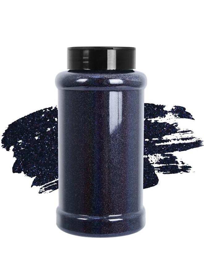 Terrasil - Holographic Ultra Fine Glitter, 16 Oz (1 Ib), Fine Glitter for Resin Crafts Nails Tumblers Slime Cosmetic and Festival Decoration - Laser Black Glitter Bulk - Image 1