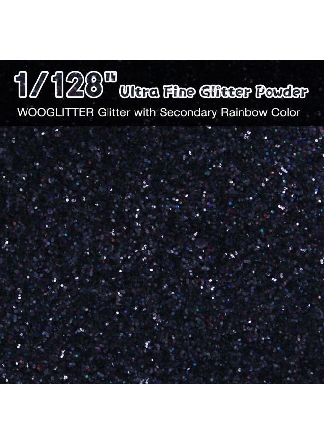 Terrasil - Holographic Ultra Fine Glitter, 16 Oz (1 Ib), Fine Glitter for Resin Crafts Nails Tumblers Slime Cosmetic and Festival Decoration - Laser Black Glitter Bulk - Image 1