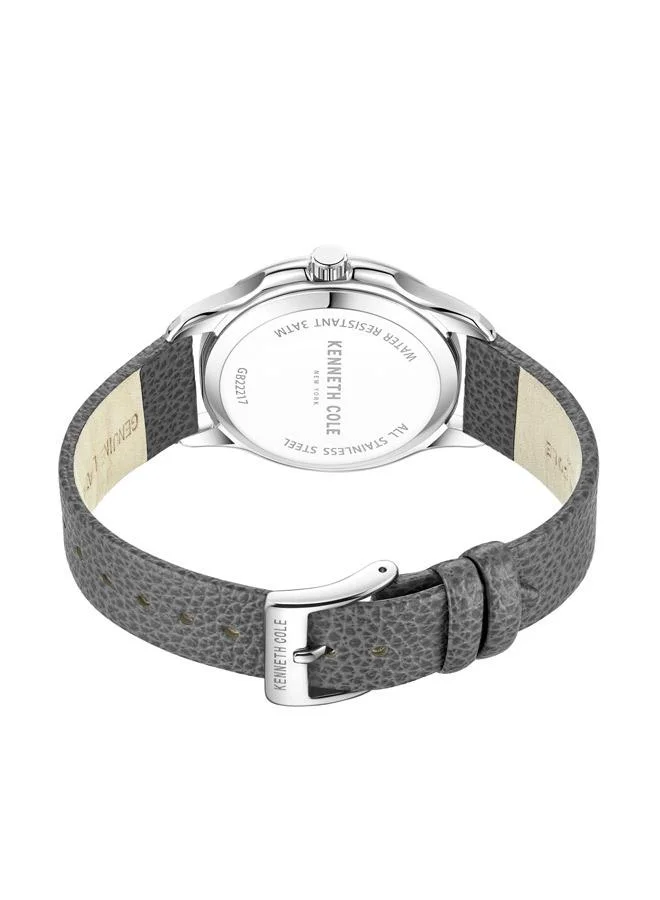 Kenneth Cole New York Kenneth Cole New York Watch For Men With Grey Genuine Leather Strap 3 ATM - KCWGB2221702