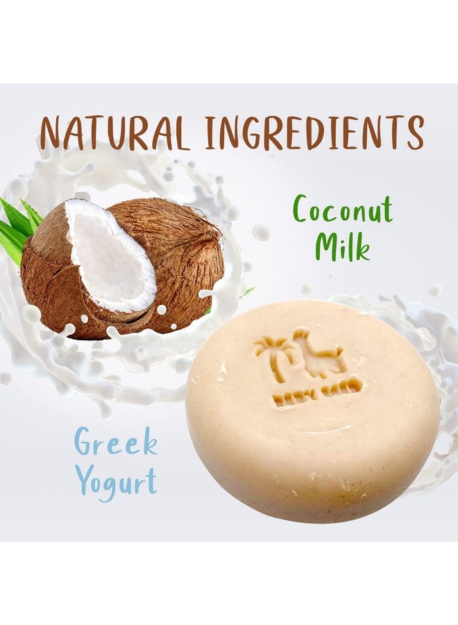 Relaxcation صابون الأطفال للاسترخاء مع الزبادي اليوناني وحليب جوز الهند - معالجة باردة طبيعية من مكونات عضوية - هدية للمولود الجديد - مصنوع يدويًا في الولايات المتحدة (3-pack) - Image 2