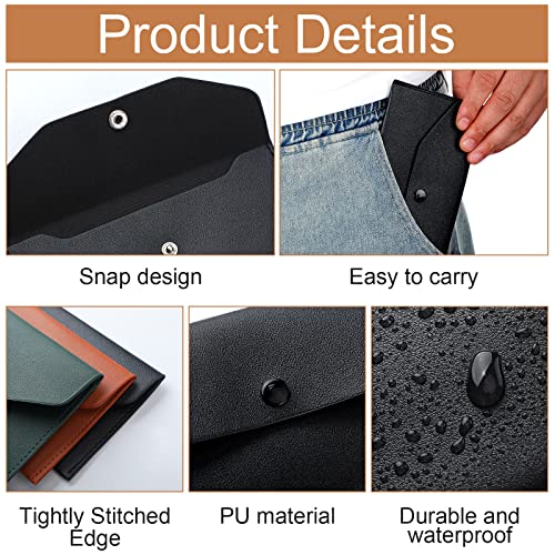 Kacctyen 12 Pcs Leather Cash Envelope Wallet Cash Wallet Envelope PU Leather Retro colored Money Pouch Bag Reusable Check Budget Money Purse for Women Saving Bill Planner Receipts Waterproof Holder - Image 3