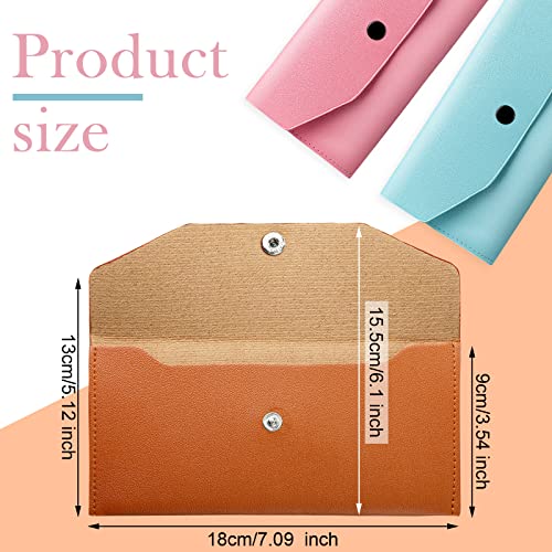 Kacctyen 12 Pcs Leather Cash Envelope Wallet Cash Wallet Envelope PU Leather Retro colored Money Pouch Bag Reusable Check Budget Money Purse for Women Saving Bill Planner Receipts Waterproof Holder - Image 2
