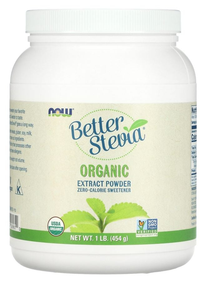 now Better Stevia Organic Extract Powder 1 lb (454 g)