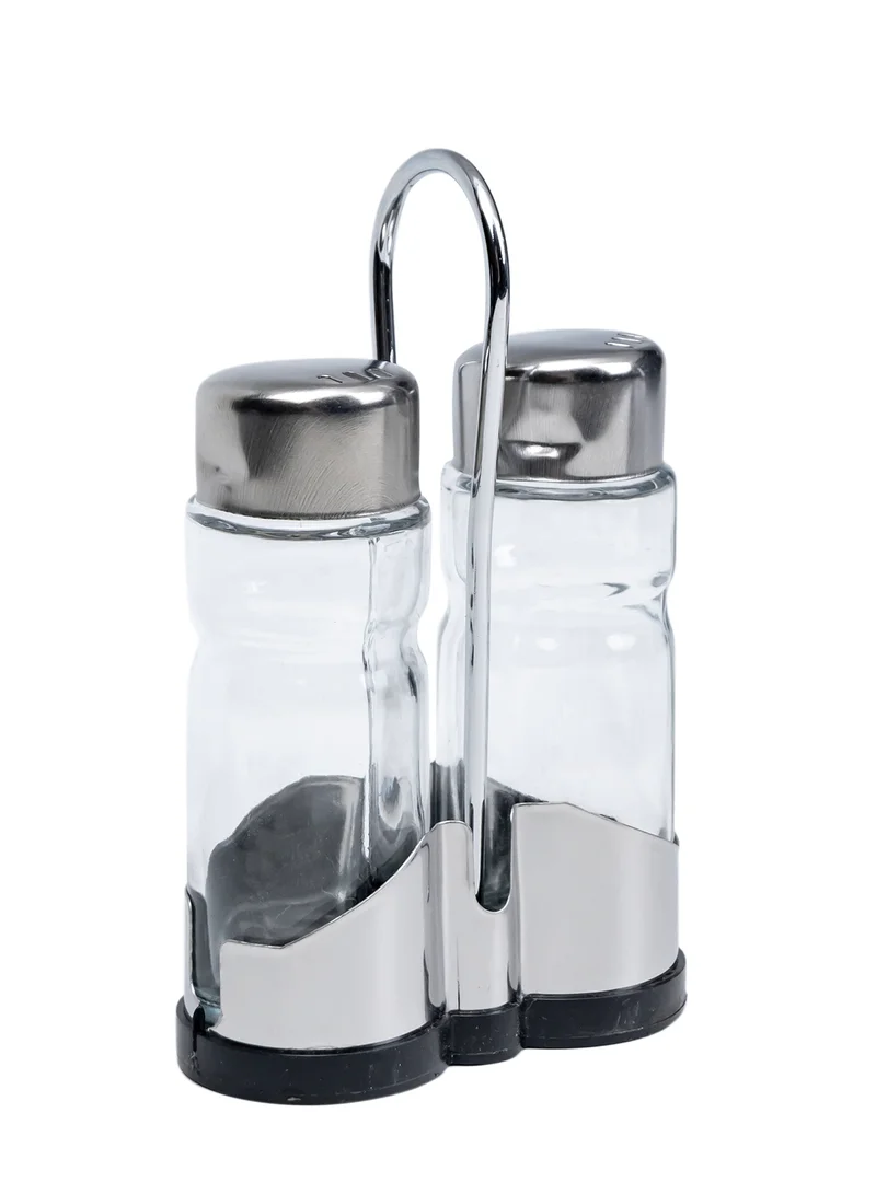 Cuisine Art 2PCS Glass and Stainless Steel Salt & Pepper Shaker Set - 40ml