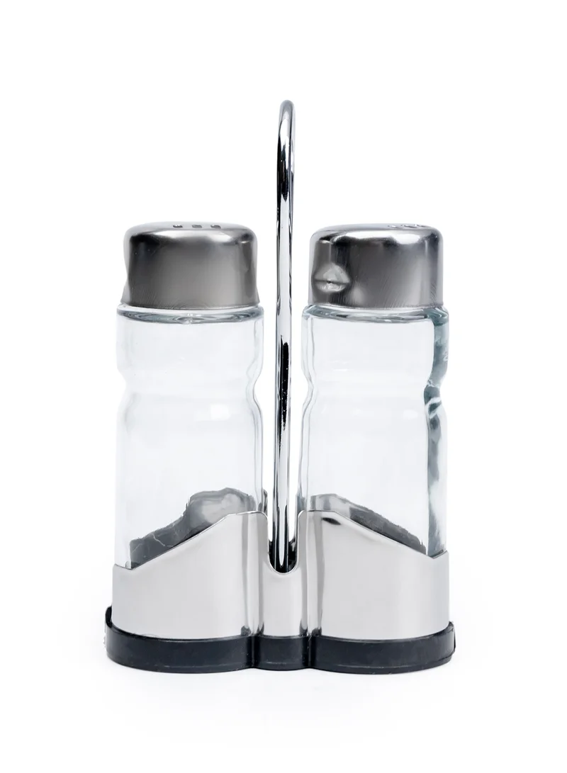 Cuisine Art 2PCS Glass and Stainless Steel Salt & Pepper Shaker Set - 40ml