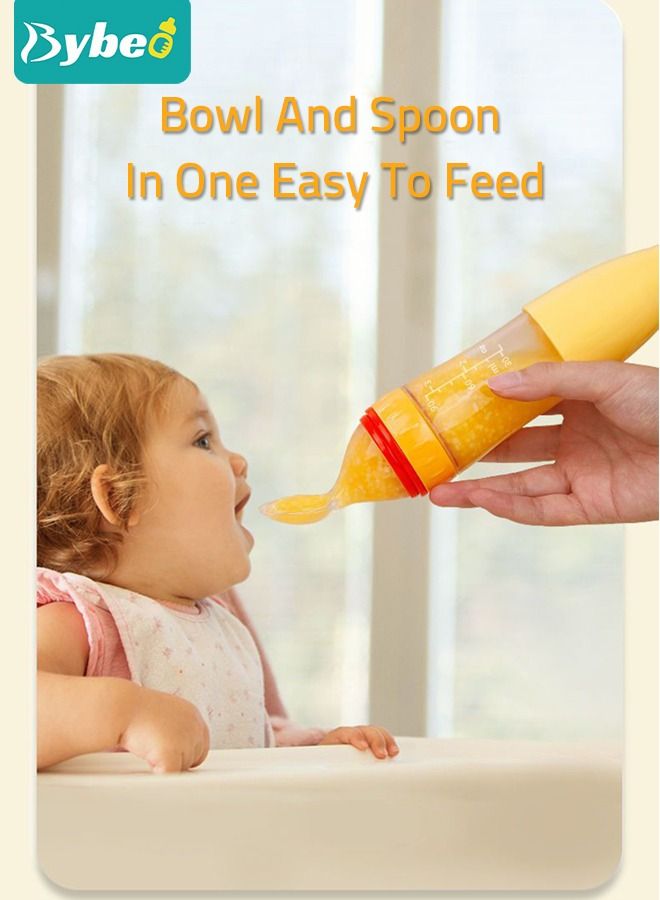 7 Piece Baby Feeder Set - Toddler Bowl with Suction + Adjustable Bib + Squeeze Spoon + 2 Silicone + 1 Grinding Spoons + Fruit Feeder Baby Self Feeding Supplies Eating Utensils
