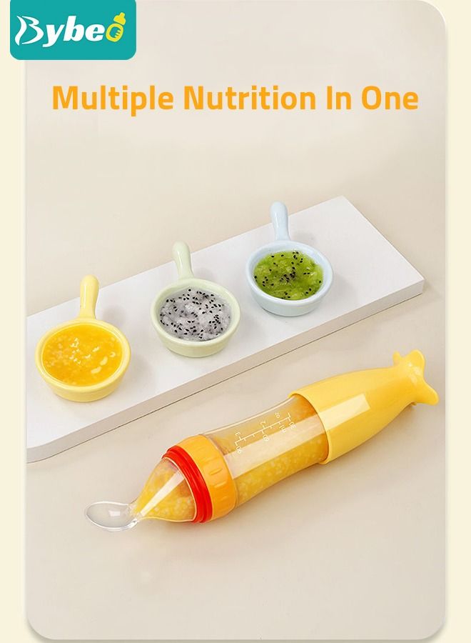 7 Piece Baby Feeder Set - Toddler Bowl with Suction + Adjustable Bib + Squeeze Spoon + 2 Silicone + 1 Grinding Spoons + Fruit Feeder Baby Self Feeding Supplies Eating Utensils
